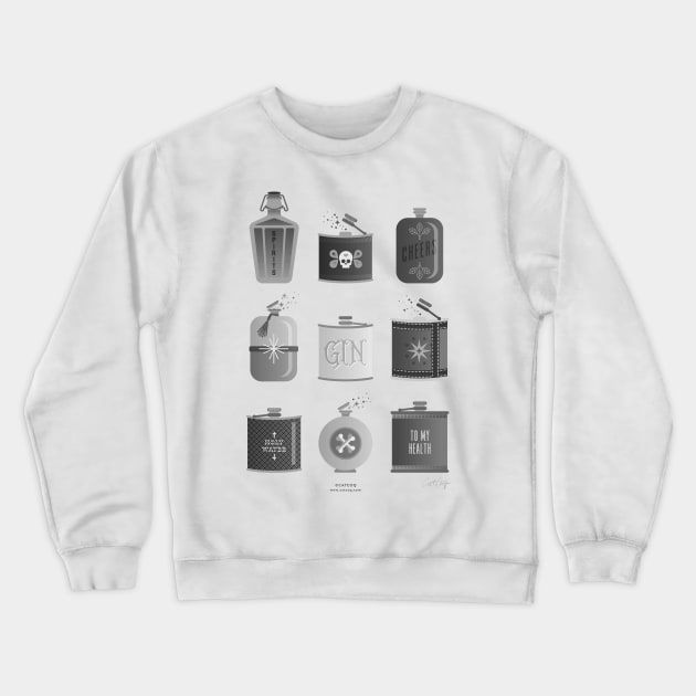 flask black Crewneck Sweatshirt by CatCoq